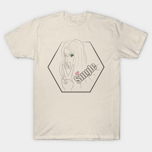 Single green eyes valentines woman T-Shirt